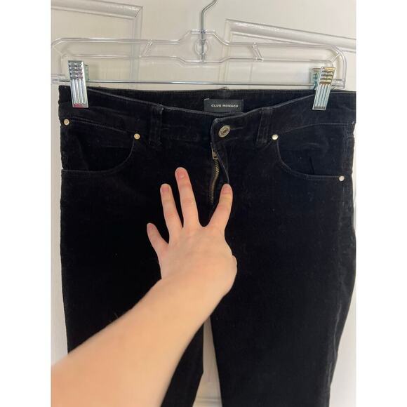 Club Monaco Women's 0 Black Corduroy Pants Skinny Stretch Mid Rise Designer - Picture 7 of 12